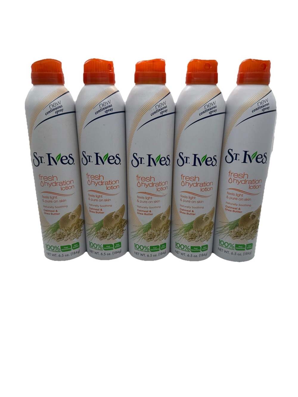 Set of 5 St. Ives Oatmeal Shea Butter Fresh Hydration Lotion Spray 6.5 oz New X5